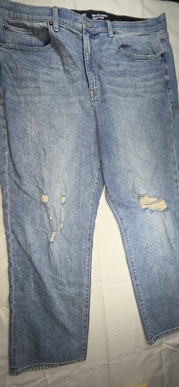 Torrid Women's High-Rise Straight Classic Demim Jean Size 20R Light Blue Sku 223